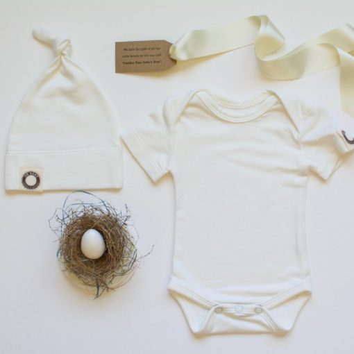 Petite Nesting Bundle #1  Onesie, Knotted Hat and a Robins egg soap "Unprinted"